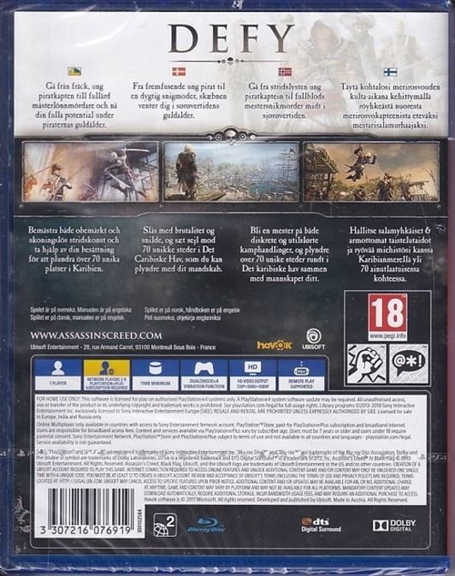 Assassins Creed IV Black Flag - Playstation Hits - PS4 (AA Grade) (Genbrug)